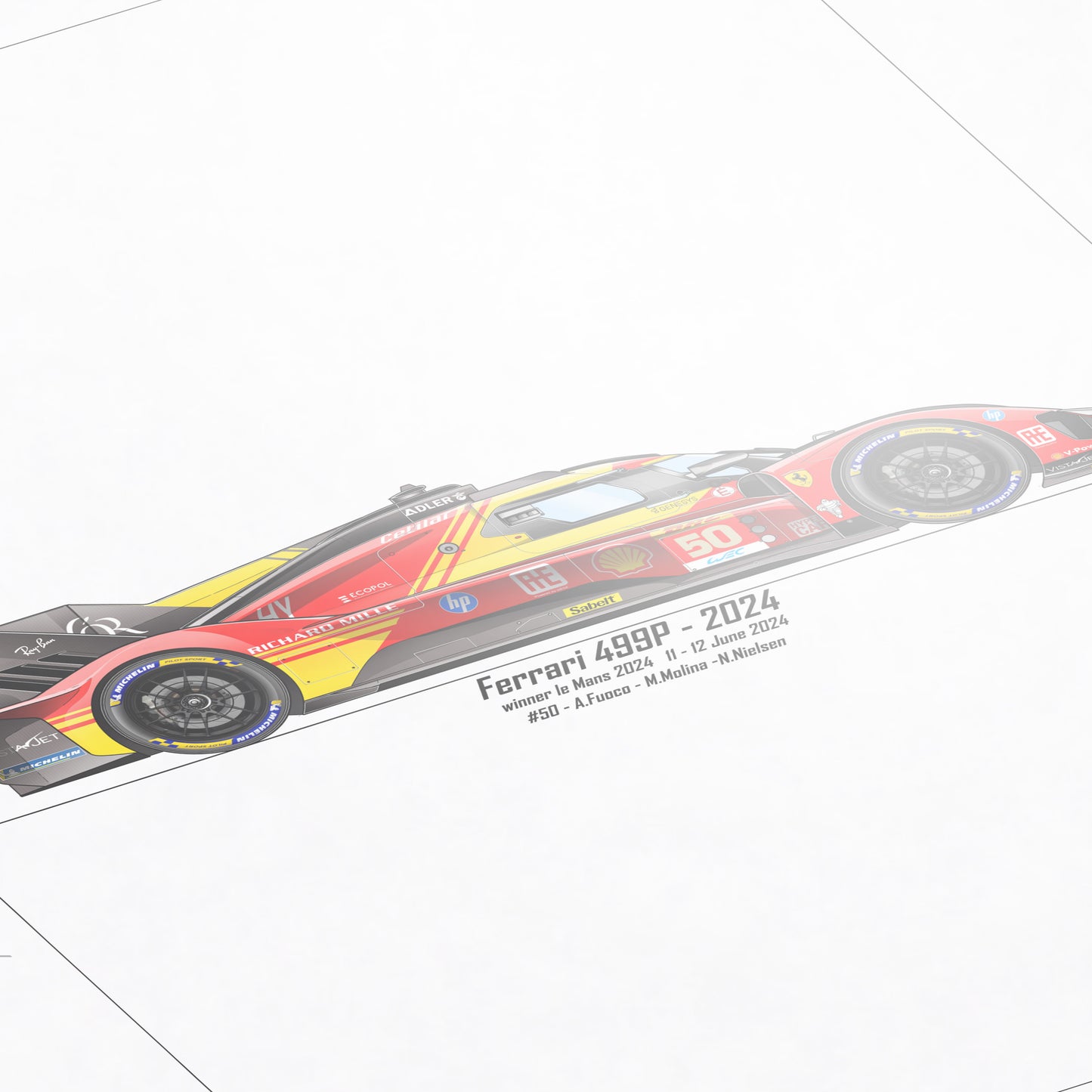 2024 Ferrari 499P Hyper Car Poster - A2/A3