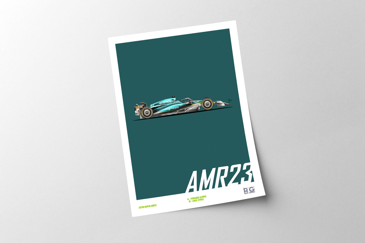 Aston Martin AMR23 F1 2023 Poster A3 A2 - Vertical