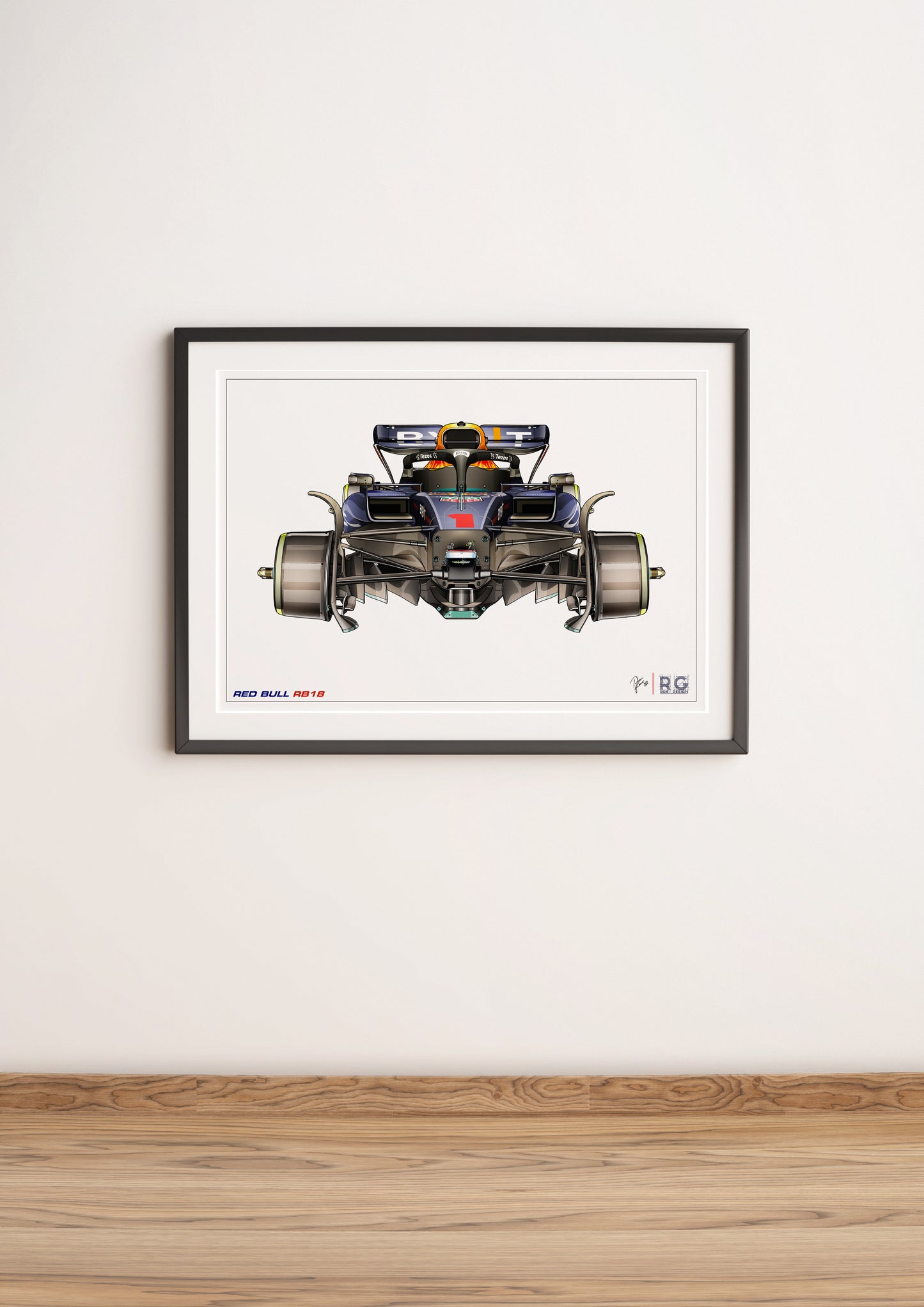Tech Red Bull RB18 - Chassis sketch - F1 Art Print A2 A3