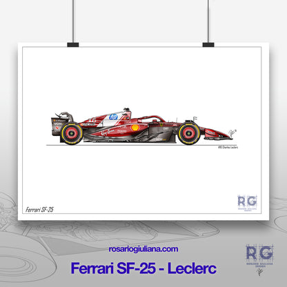 Ferrari SF-25 illustrations Poster - A2/A3