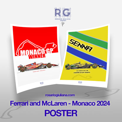 McLaren MCL38 - Ayrton Senna 30 years livery - Monaco GP  - Poster A2/A3