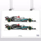 Lewis Hamilton Mercedes W11 double livery Poster A2 A3