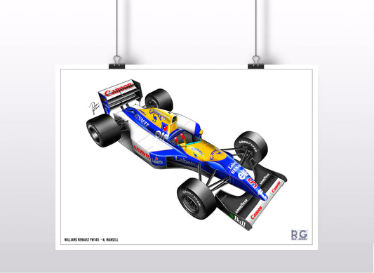 Williams Renault FW14B 1992 N. Mansell - Poster - A2/A3