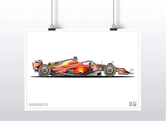 Ferrari SF-23 Monza 2023 Livery  - Poster - A2/A3