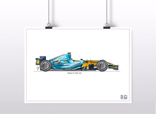 Fernando Alonso 2006 Renault R26 - Poster A2/A3