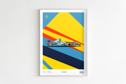 Fernando Alonso 2006 Renault R26 - Poster vertical A2/A3