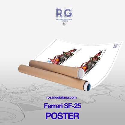 Ferrari SF-25 illustrations Poster - A2/A3