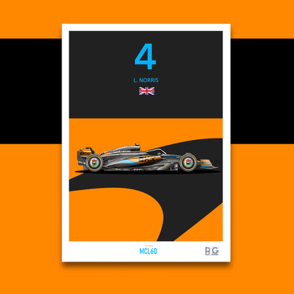 McLaren MCL60 L.Norris O.Piastri Poster A2/A3