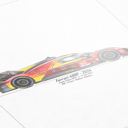 2024 Ferrari 499P Hyper Car Poster - A2/A3