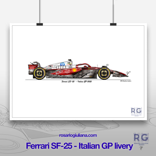 Ferrari SF-25 Italian GP 2025 Niki Lauda livery Poster