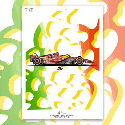 Charles Leclerc - Ferrari SF-24 - Italian GP Monza 2024 - Poster - A2/A3