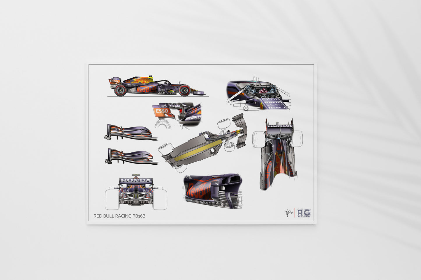 Red Bull Racing RB16B F1 Tech Art Print A2 A3