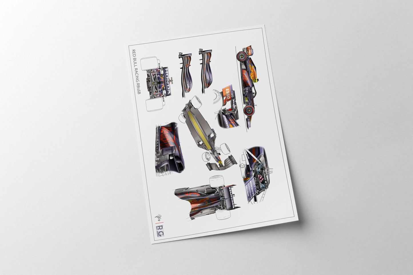 Red Bull Racing RB16B F1 Tech Art Print A2 A3