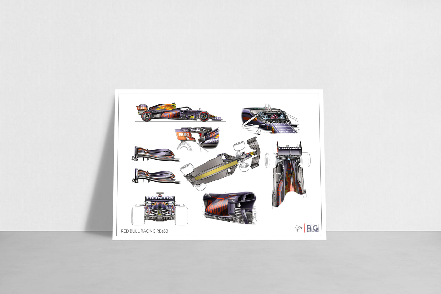 Red Bull Racing RB16B F1 Tech Art Print A2 A3