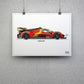 Ferrari 499P Hyper Car Poster - A2/A3