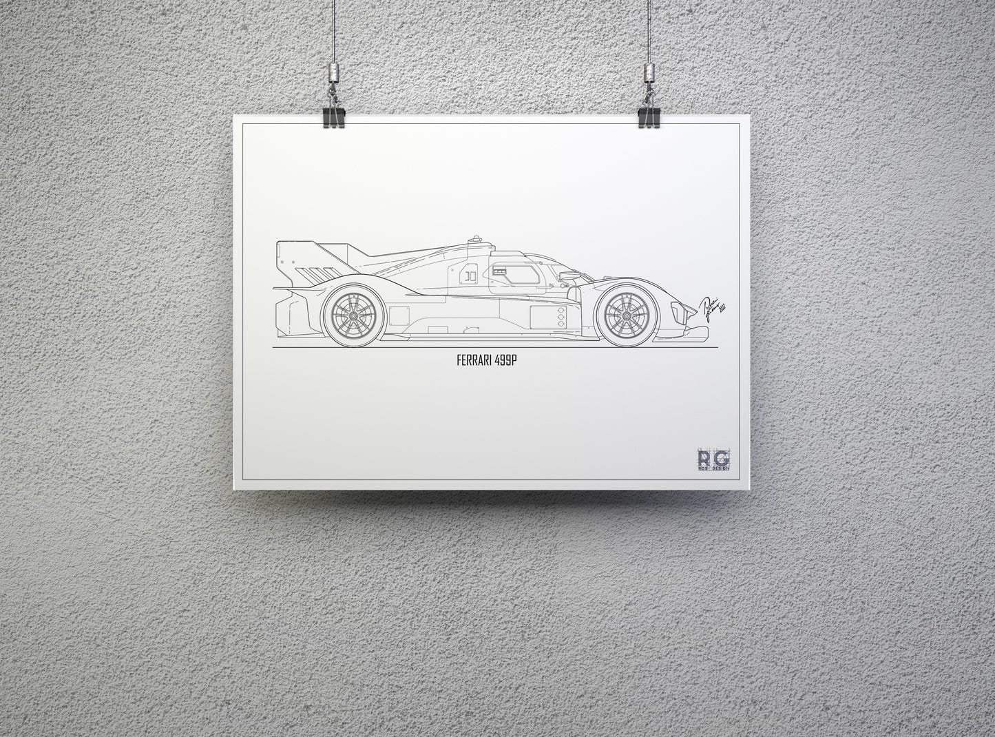 Ferrari 499P Hyper Car Poster - A2/A3