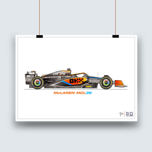 McLaren MCL36 Poster F1 Art Print A3 A2