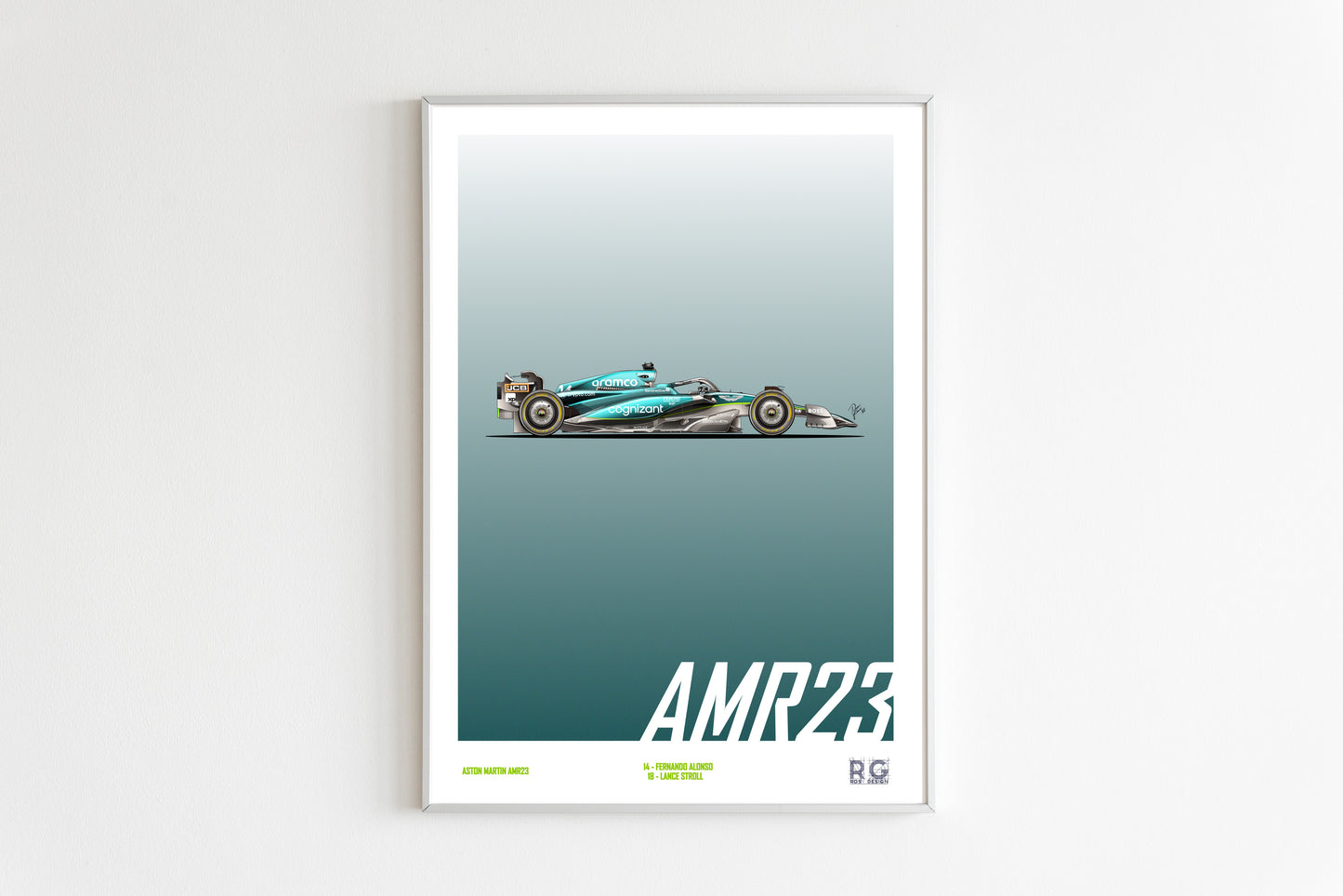 Aston Martin AMR23 F1 2023 Poster A3 A2 - Vertical