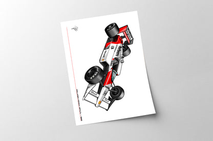 McLaren Honda MP4/4 1988 Ayrton Senna - Poster A2/A3