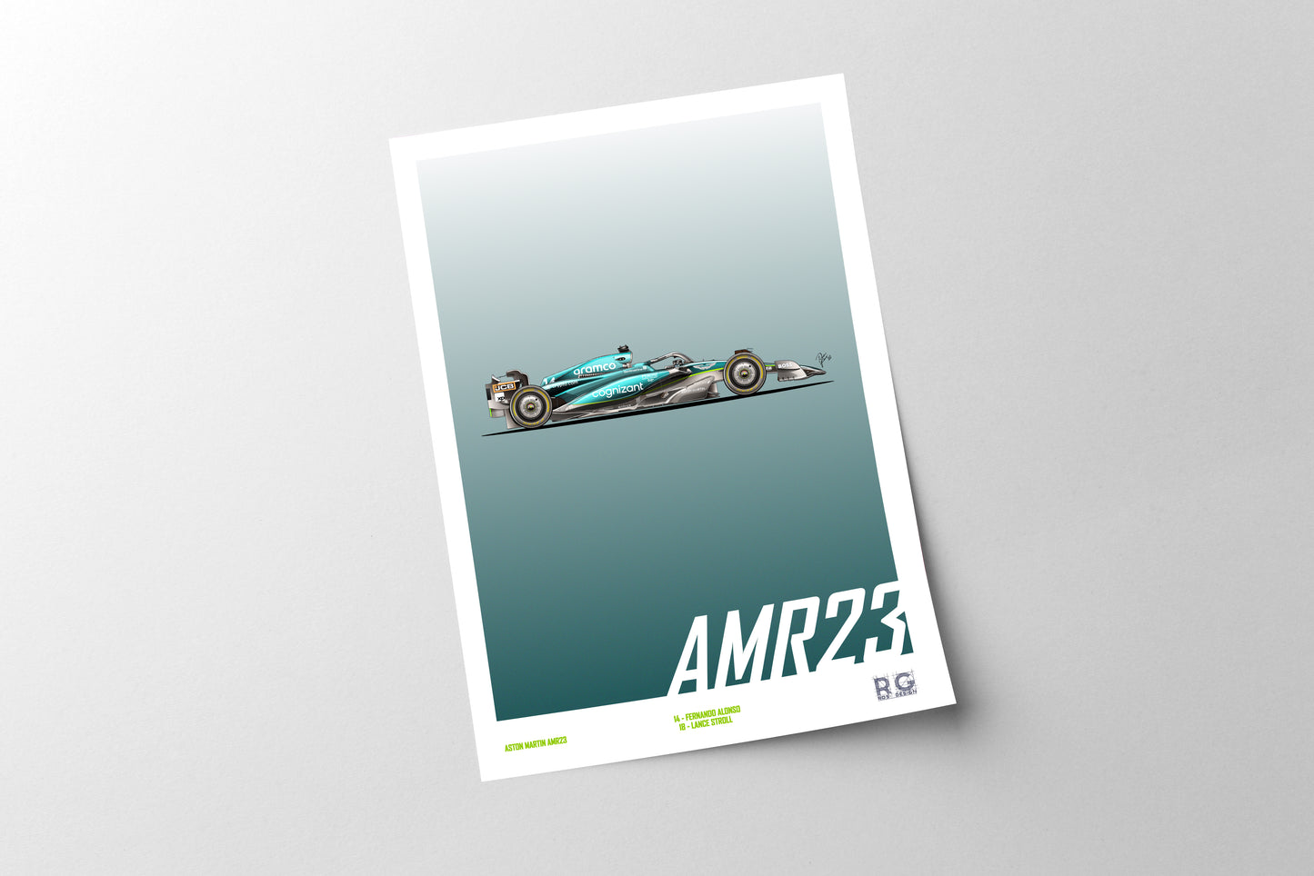 Aston Martin AMR23 F1 2023 Poster A3 A2 - Vertical