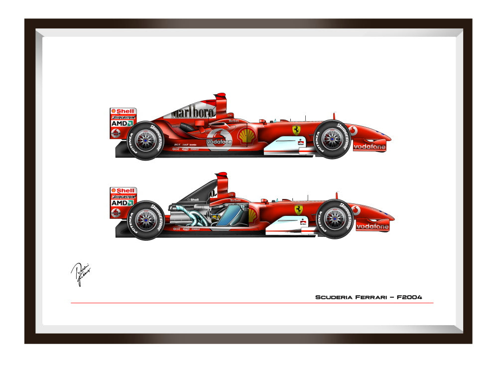 Ferrari F2004 Michael Schumacher technical - Poster A2/A3