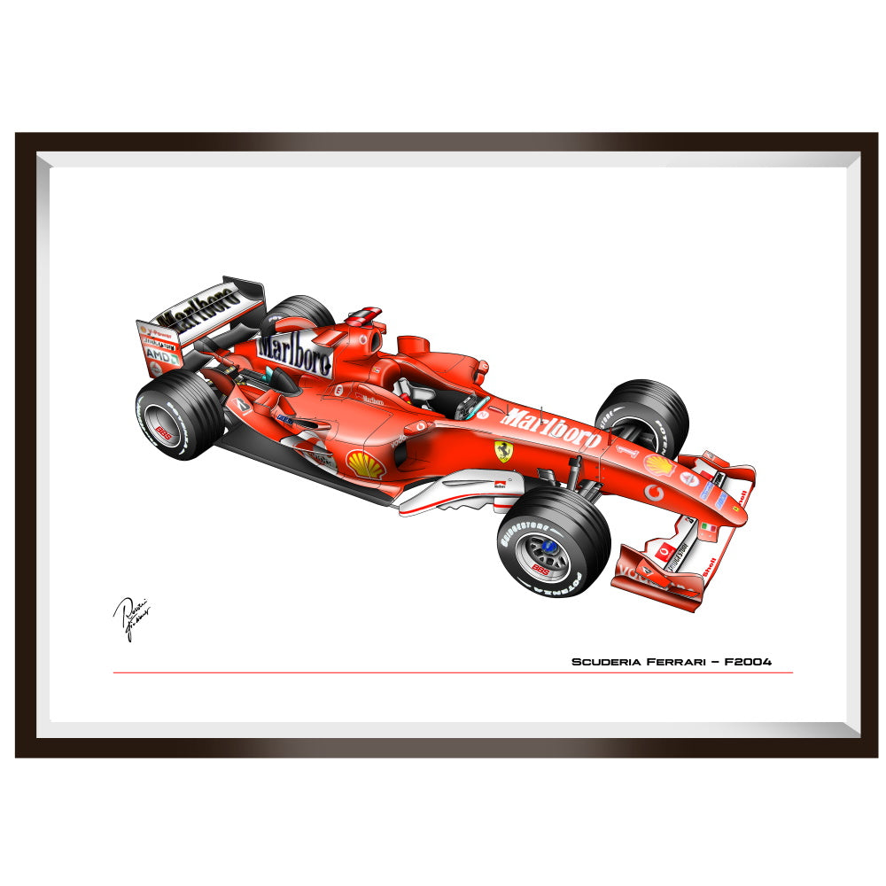 Ferrari F2004 Michael Schumacher technical - Poster A2/A3