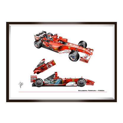 Ferrari F2004 Michael Schumacher technical - Poster A2/A3