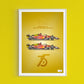 Ferrari F1-75 "Giallo Modena 75 years" Leclerc and Sainz  - Poster - A2/A3