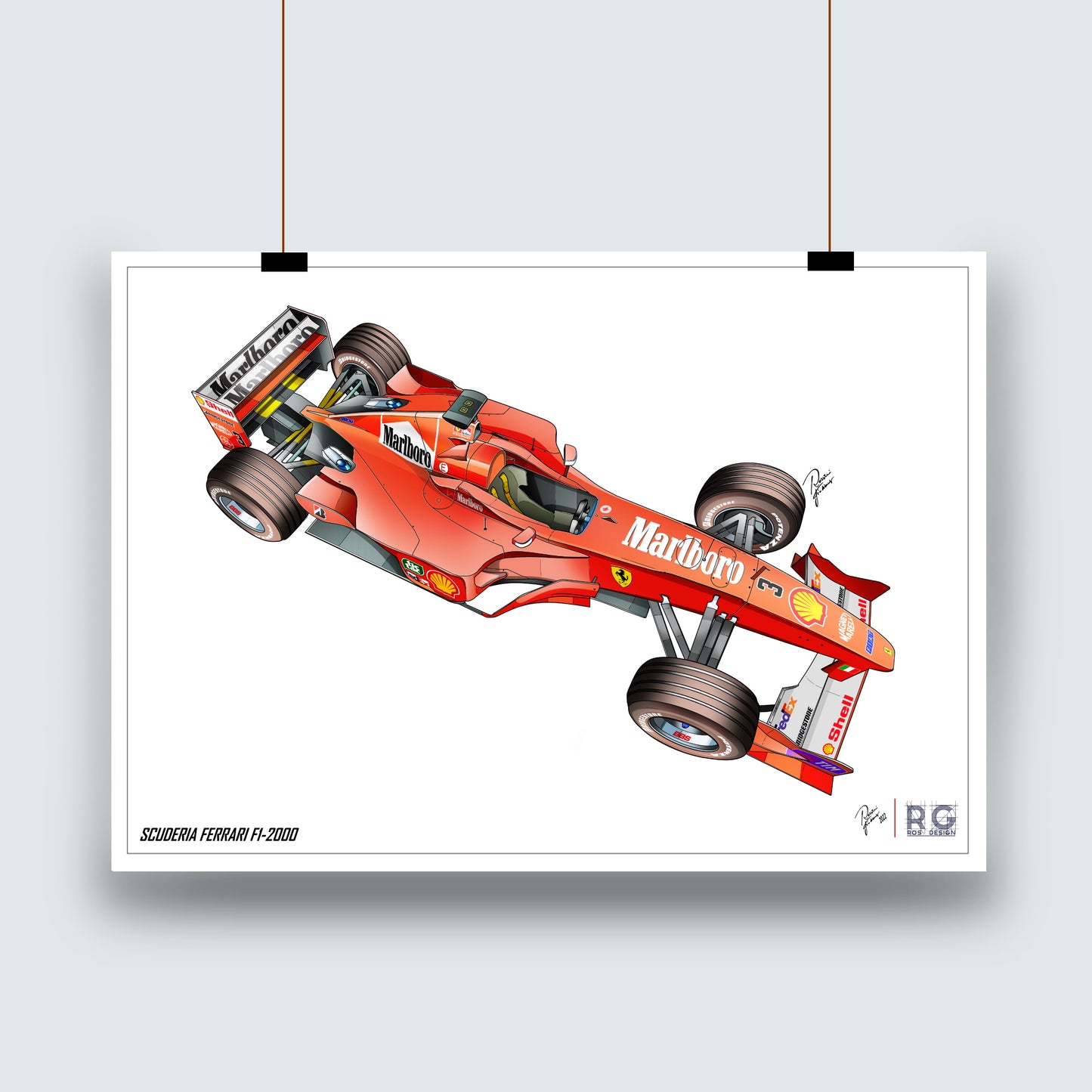 Ferrari F1-2000 M.Schumacher Art Print - Poster - A2/A3