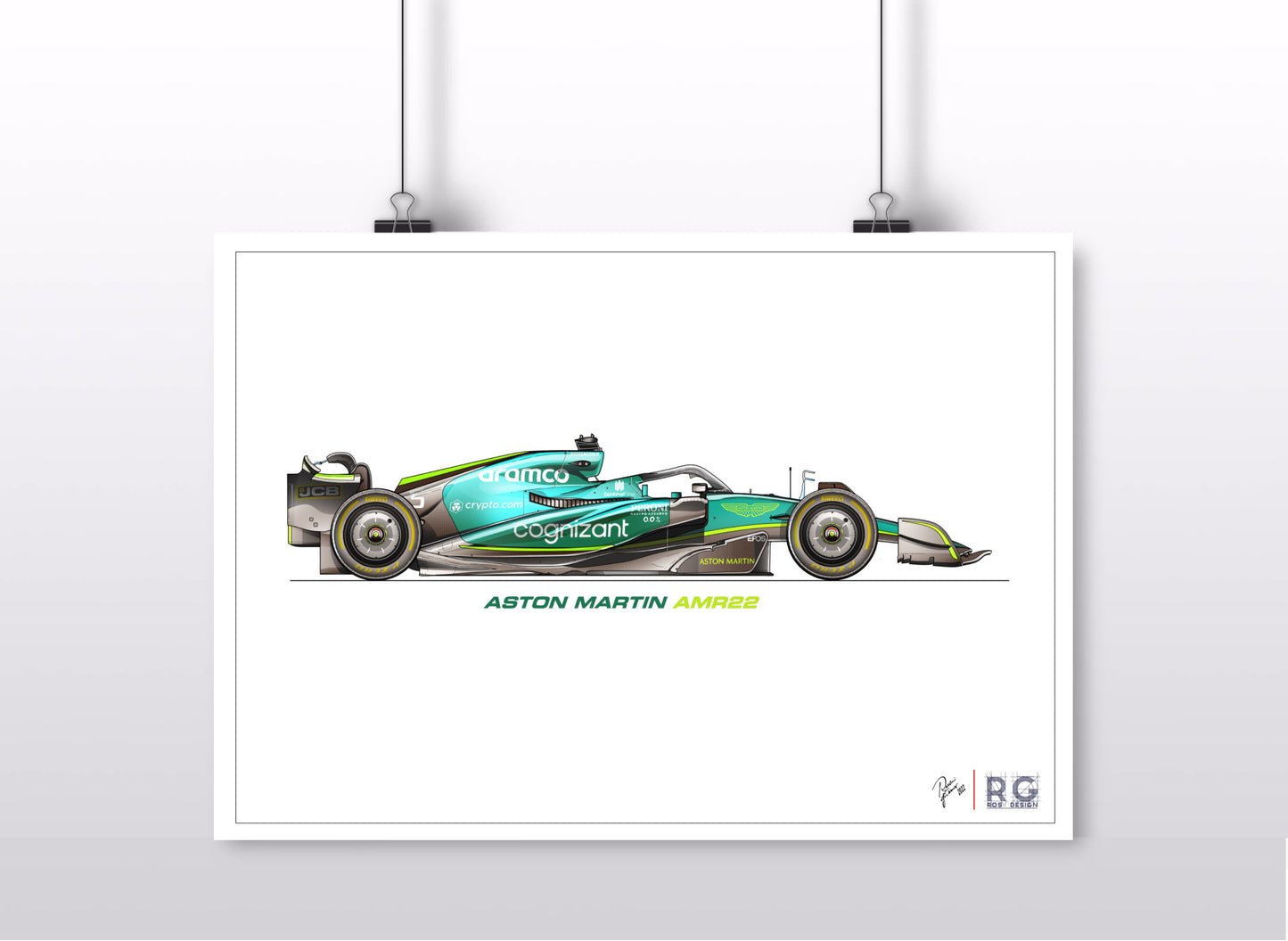 Aston Martin AMR22 F1 Art Print 2022 Poster A3 A2