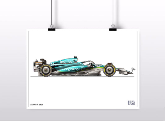 Aston Martin AMR23 F1 2023 Poster A3 A2