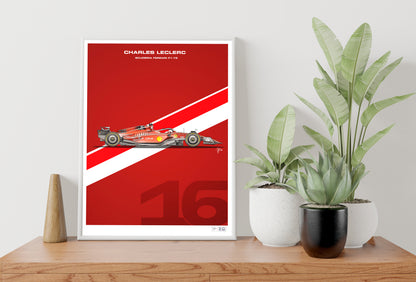 Ferrari F1-75 Charles Leclerc Poster - A2/A3