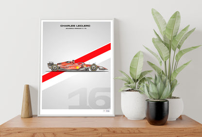 Ferrari F1-75 Charles Leclerc Poster - A2/A3
