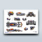 Red Bull Racing RB18 F1 Tech Art Print A2 A3