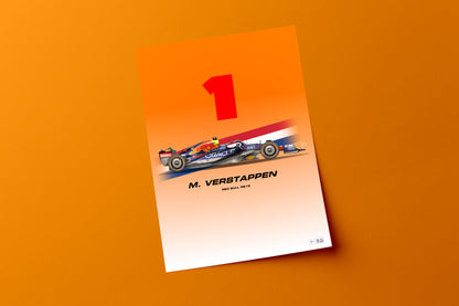 Max Verstappen Red Bull RB18 Poster - A2/A3
