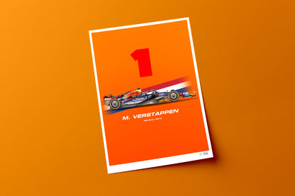 Max Verstappen Red Bull RB18 Poster - A2/A3