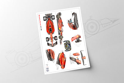 Ferrari F1-75 F1 Tech Art Print A2 A3