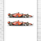 Ferrari SF-23 Leclerc and Sainz white background  - Poster A2/A3
